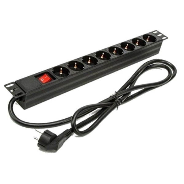 Regleta con Interruptor PHASAK BNS 1518 - 8xSchuko · 1.5m · Negro